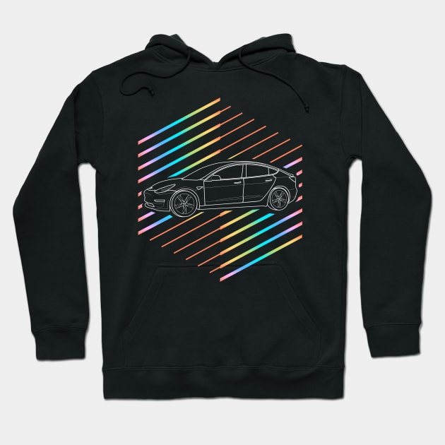 Retro 80s Electric Car Hoodie by Shannon Marie